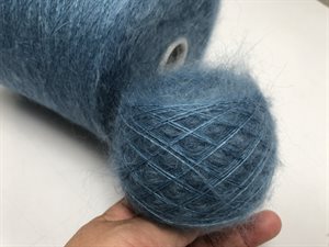 Silk mohair - MEGET smuk blid denimblå